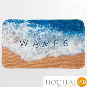 Коврик для ванной Этель "Waves", 80х50 см, велюр   5399393