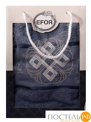 T0471/S-02 Набор полотенец EFOR из 1-ого предмета (50*90) герб №1 (синий)