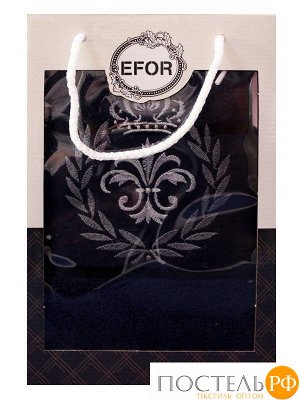 T0484/S-09 Набор полотенец EFOR из 1-ого предмета (70*140) герб №6  (темно-синий)