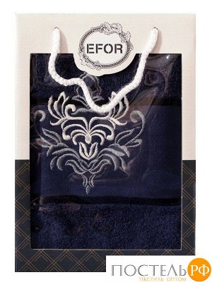 T0477/S-09 Набор полотенец EFOR из 1-ого предмета (50*90) герб №7 ( темно-синий)