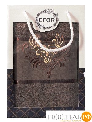 T0485/S-10 Набор полотенец EFOR из 1-ого предмета (70*140) герб №7 (темно-кофейный)