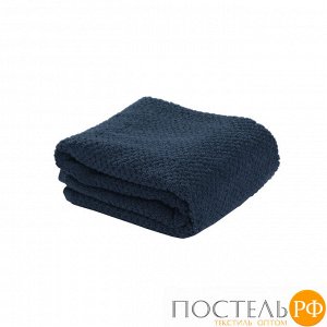 Полотенце для рук фактурное темно-синего цвета из коллекции Essential 90х50 см