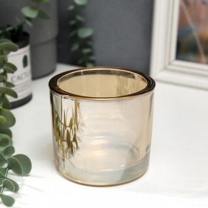 Подсвечник стекло на 1 свечу "Стакан" прозрачный оранжевый 8х9,3х9,3 см