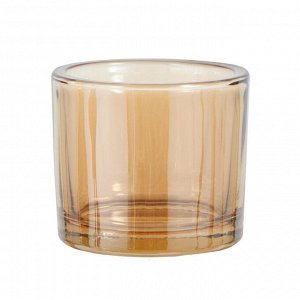 Подсвечник стекло на 1 свечу "Стакан" прозрачный оранжевый 8х9,3х9,3 см