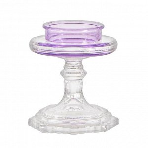 Подсвечник стекло на 1 свечу "Бокал на ножке" фиолетовый 18х8,5х5 см