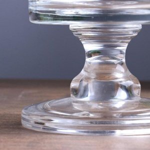 Подсвечник стекло на 1 свечу "Широкий низкий бокал" прозрачный 14,5х11х11 см