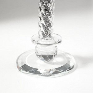 Подсвечник стекло на 1 свечу "Лотос на пьедестале" прозрачный 22,3х10,5х10,5 см