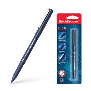 Ручка капиллярная "ErichKrause F-15" 1шт в блист. синяя 1/12 арт. ЕК-37102