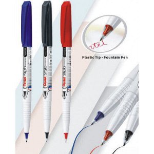 Ручка перо "Pentel Stylo" 0,4мм перо пластик., чернила черные на водной основе арт. JM11-A