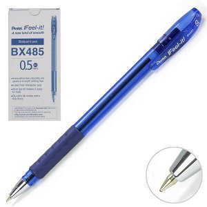 Ручка шарик "Pentel Feel it!" 0.5мм 3-х гран.корп., синяя 1/12 арт. BX485-C