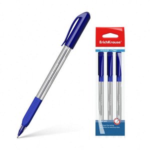 Ручка шарик "ErichKrause U-19 Ultra Glide Tehnology" 0.7мм синяя в упак. 3шт. арт. ЕК-45466
