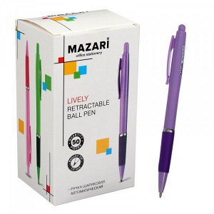 Ручка шарик "Mazari Lively" автомат 1.0мм синяя корпус цветной ассорти 1/50 арт. M-7634-70