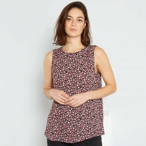 Легкая блузка с рисунком - розовый