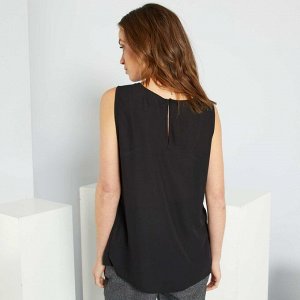 Легкая блузка с рисунком - черный