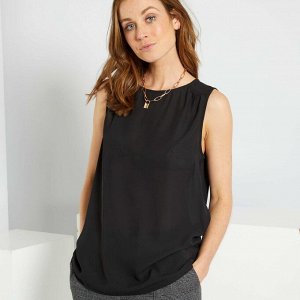 Легкая блузка с рисунком - черный