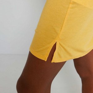 Легкое платье-футболка - желтый кремовый