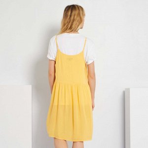 Короткое платье - желтый кремовый