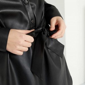Платье из экокожи - черный