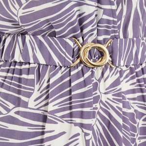Платье миди с рисунком - фиолетовый