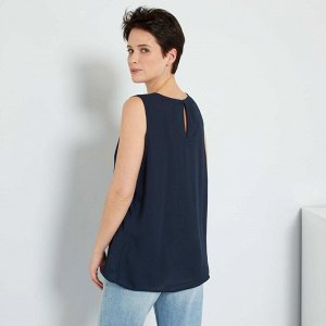 Легкая блузка с рисунком - синий