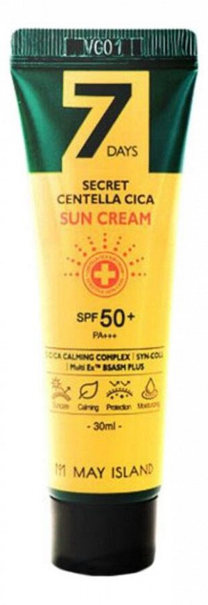 May Island 7 Days Secret Centella Cica Sun Cream Солнцезащитный крем с экстрактом центеллы, 30 мл