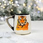 Кружка &quot;Треуголка&quot;, деколь тигр, цветная, 0.4 л