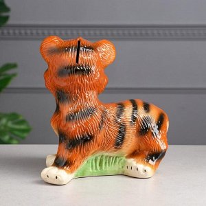 Копилка "Тигр с котом", символ года 2022, глазурь, керамика, 23 см