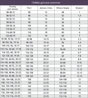 Гамма Колготки детские