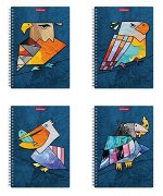 Тетрадь  80л клетка на спирали &quot;Birds&quot; пластиковая обложка 53152 Erich Krause {Россия}