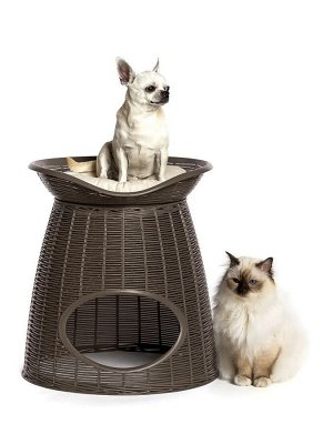 BAMA PET домик для кошек PASHA 52х60х46/55h см, с подушечками, светло-коричневый/бежевый