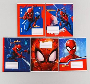 Тетрадь 12 листов в клетку "Супергерой. Человек-паук", МИКС