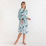 Халат вафельный женский Этель Mint mood, рукав 3/4, размер 50-52, 200г/м2, 100% хл