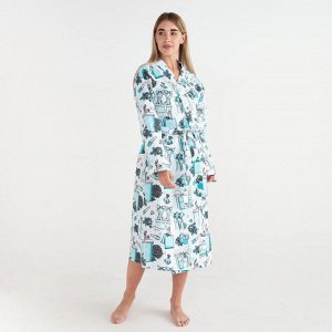 Халат женский удлинённый Этель "Mint mood", вафля 200г/м2, хлопок
