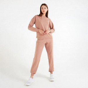 Костюм женский (свитшот, брюки) MINAKU: Casual Collection цвет песочный