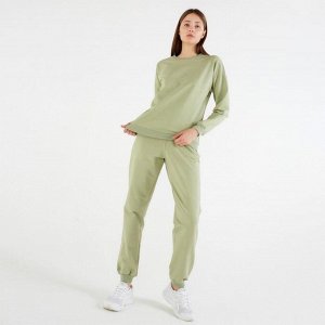 Костюм женский (свитшот, брюки) MINAKU: Casual Collection цвет фисташковый