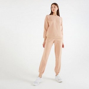 Костюм женский (свитшот, брюки) MINAKU: Casual Collection цвет бежевый