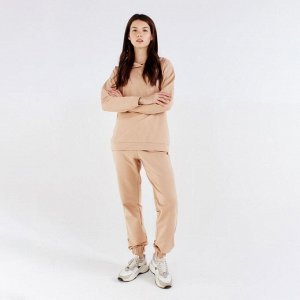 Костюм женский (худи, брюки) MINAKU: Casual Collection цвет песочный