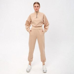 Костюм (свитшот, брюки) MINAKU: Casual Collection цвет бежевый