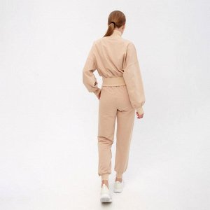 Костюм (свитшот, брюки) MINAKU: Casual Collection цвет бежевый, размер 46