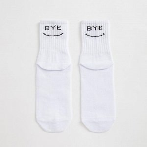 Носки MINAKU «Hi-Bye», цвет белый, (23 см)