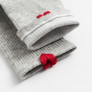 Носки женские MINAKU «Сердечки», цвет серый, размер 36-39 (23-25 см)