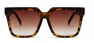 Очки женские солнцезащитные в чехле, квадратная оправа принт "Камуфляж", коричневые стекла