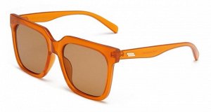 Очки женские солнцезащитные в чехле, квадратная оранжевая оправа, коричневые стекла