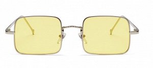 Очки женские солнцезащитные в чехле, квадратная оправа, желтые стекла