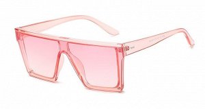 Очки женские солнцезащитные в чехле, квадратная розовая оправа, розовые стекла