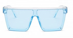 Очки женские солнцезащитные в чехле, квадратная прозрачная оправа, голубые стекла