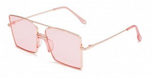 Очки женские солнцезащитные в чехле, квадратная оправа, розовые стекла