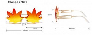 Очки женские солнцезащитные в чехле, стекла в виде кленовых листьев