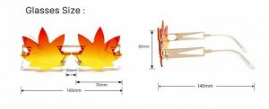 Очки женские солнцезащитные в чехле, стекла в виде кленовых листьев