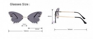 Очки женские солнцезащитные в чехле, стекла в виде крыльев бабочки